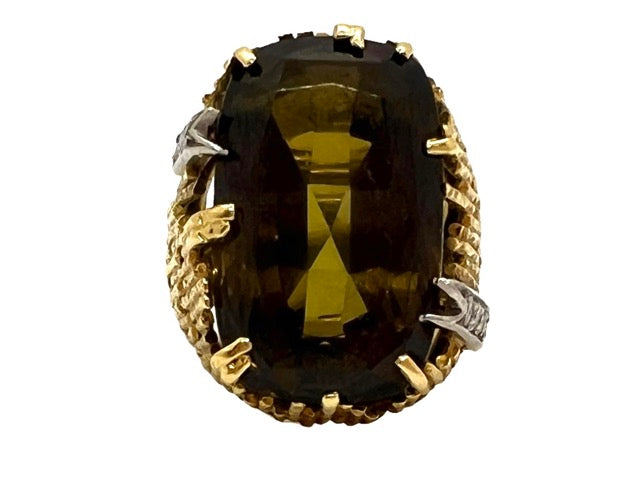 Andrew Grima, Bague Cocktail Or , Quartz, Diamants