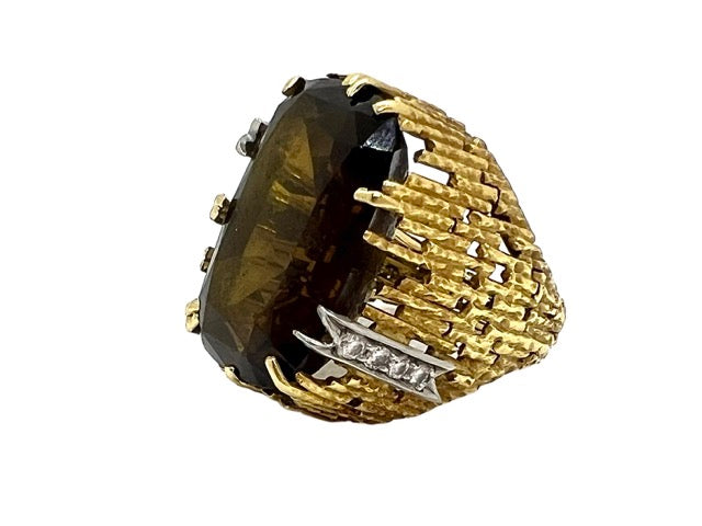 Andrew Grima, Bague Cocktail Or , Quartz, Diamants