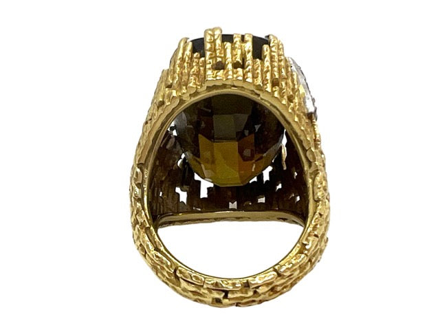 Andrew Grima, Bague Cocktail Or , Quartz, Diamants