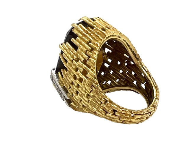 Andrew Grima, Bague Cocktail Or , Quartz, Diamants