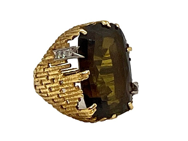 Andrew Grima, Bague Cocktail Or , Quartz, Diamants
