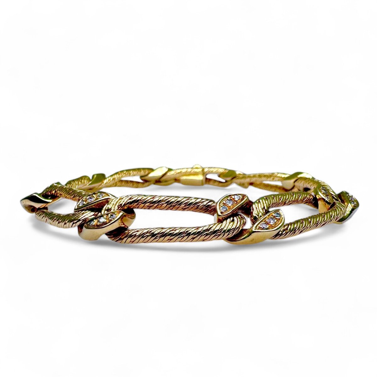 Georges LENFANT. Bracelet en or jaune pavé de diamants. - Maison Eloe