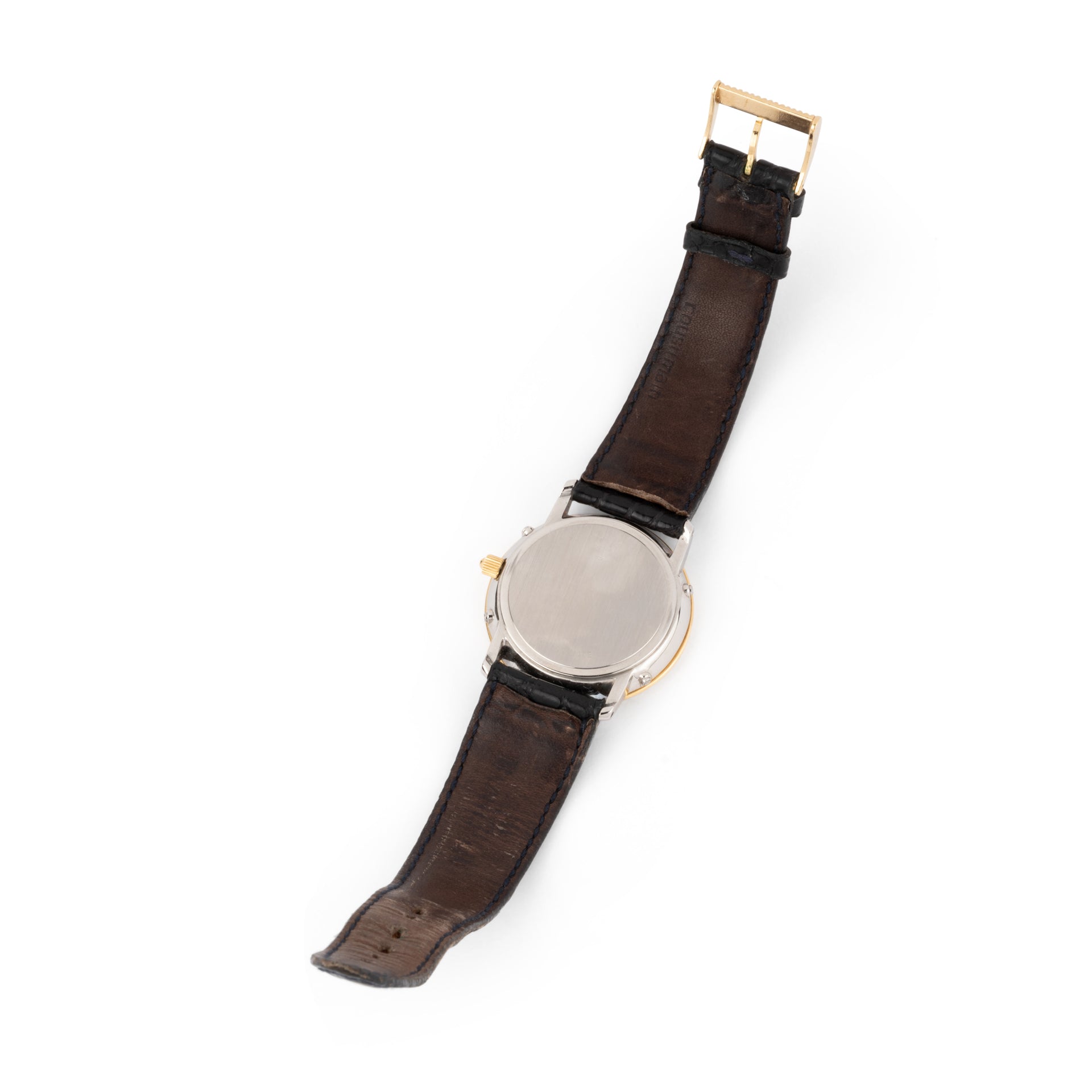 Blancpain "Villeret" watch in gold and steel, leather strap
