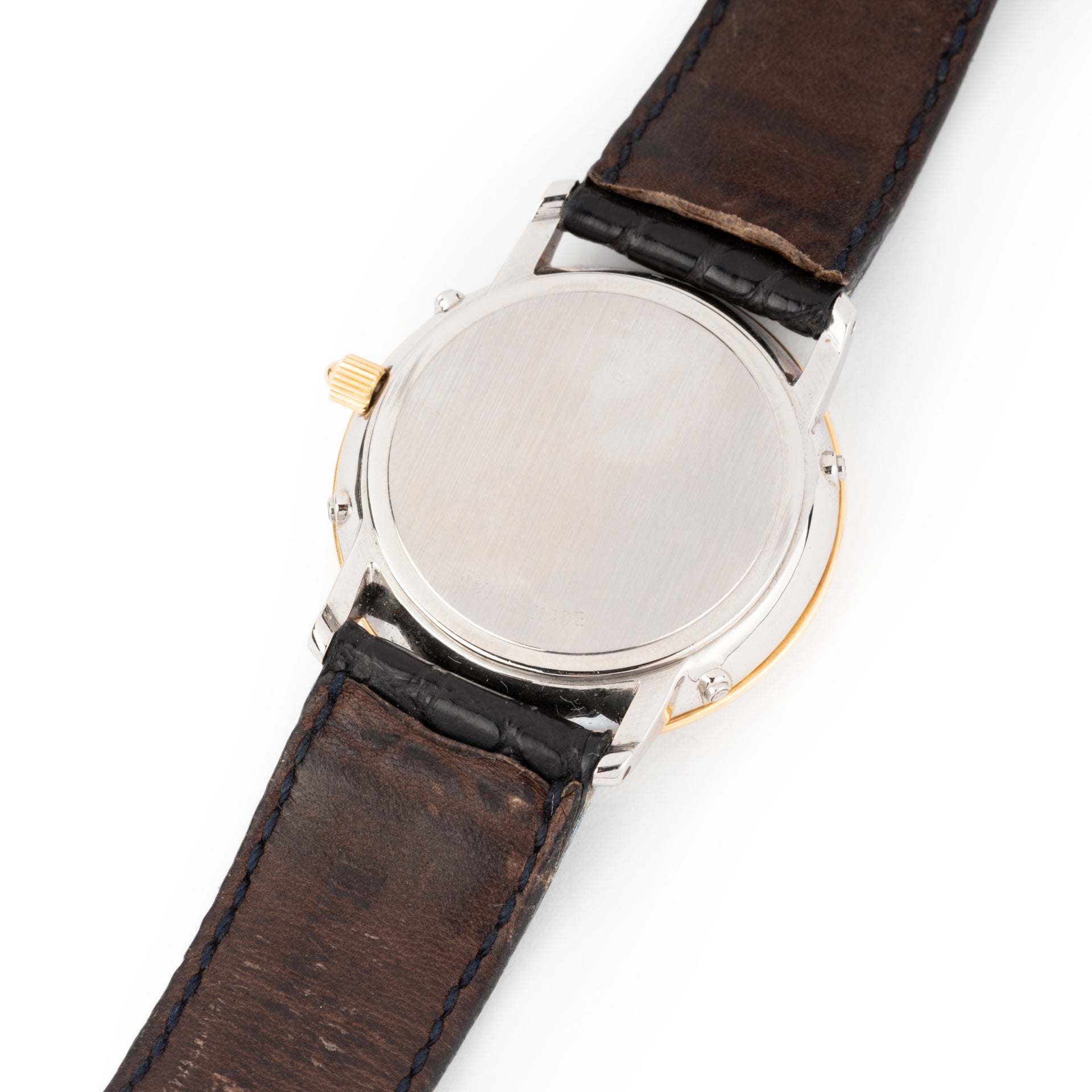 Blancpain "Villeret" watch in gold and steel, leather strap