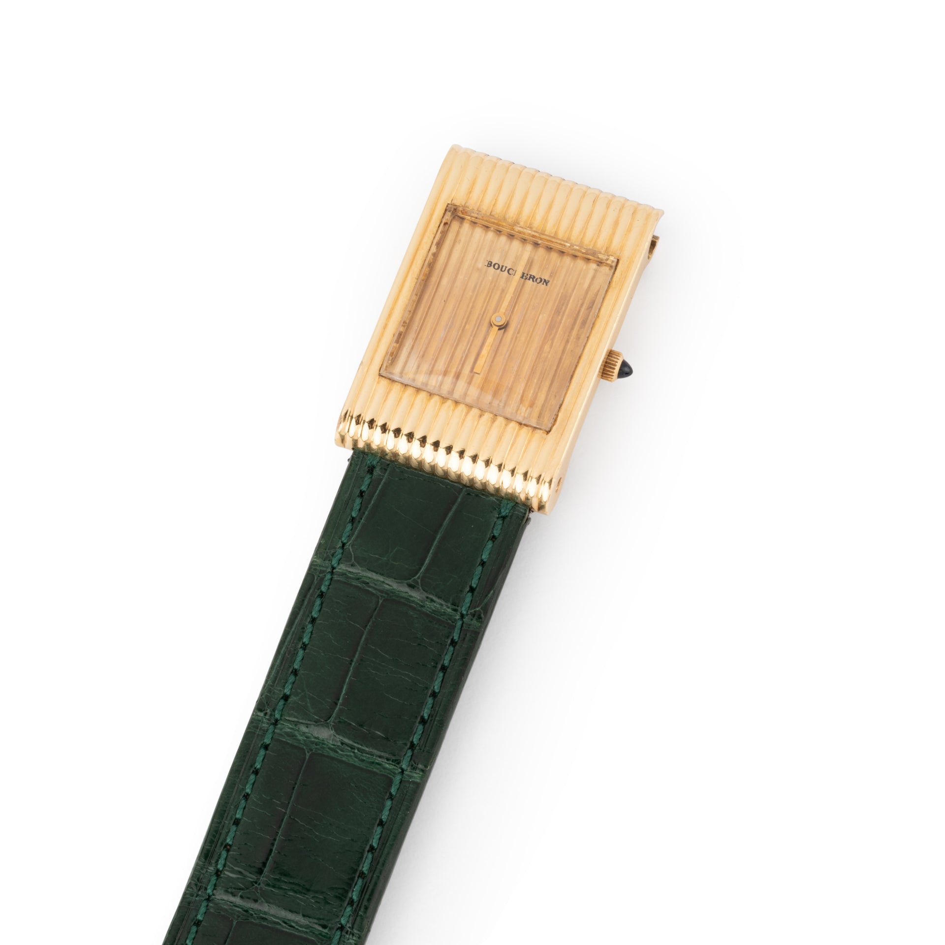 A Boucheron "reflet" yellow gold watch.