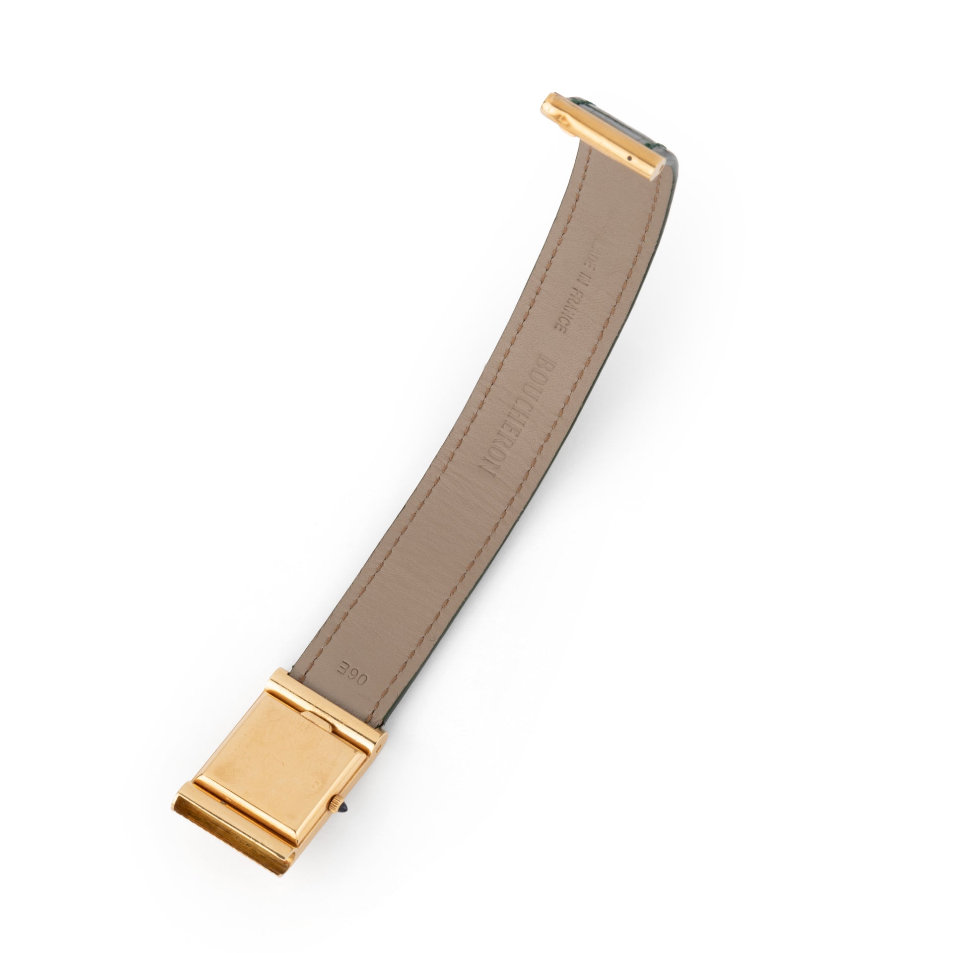 A Boucheron "reflet" yellow gold watch.