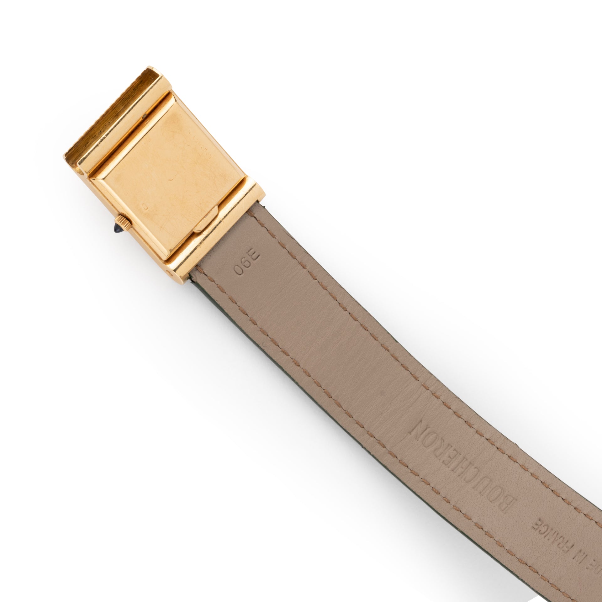 A Boucheron "reflet" yellow gold watch.