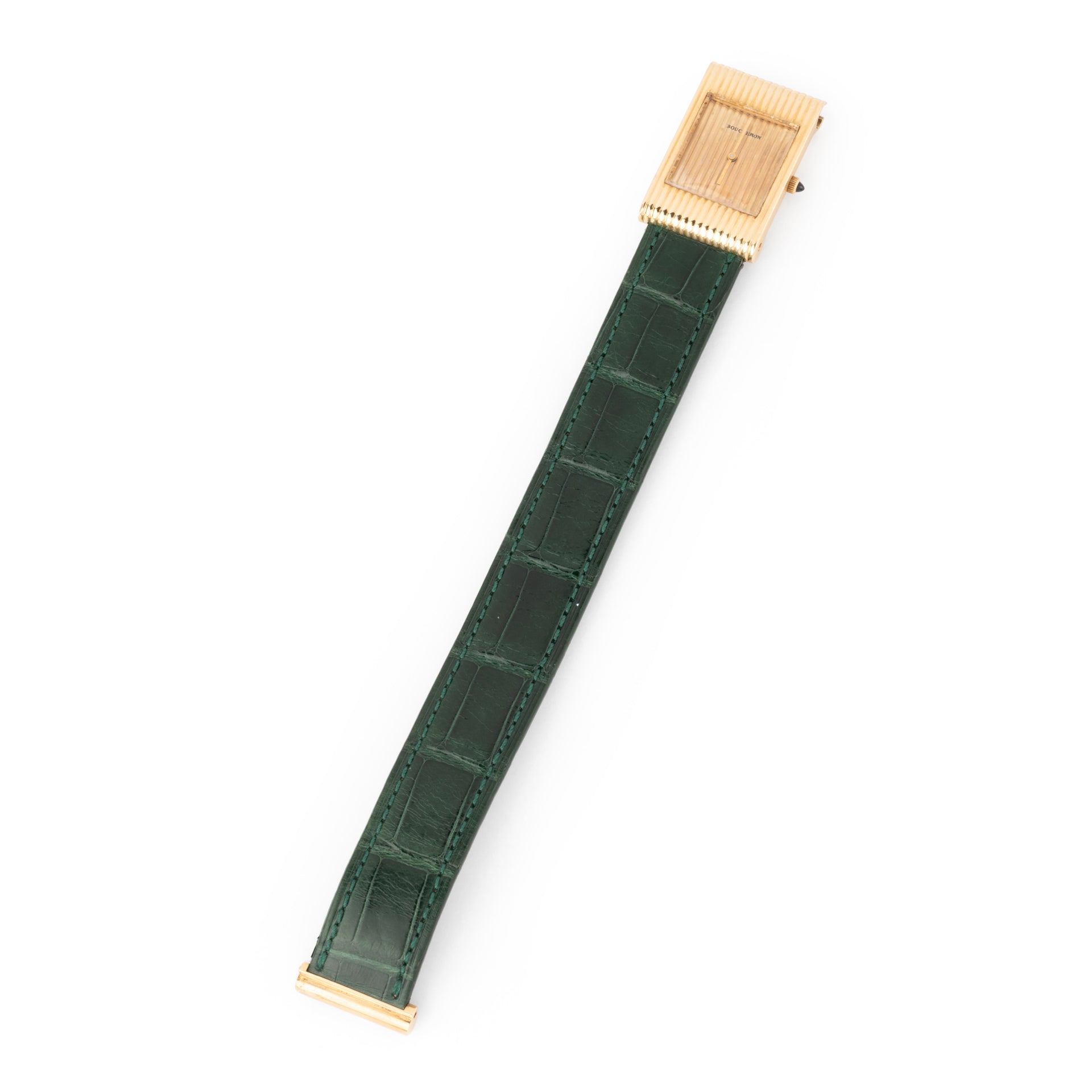 A Boucheron "reflet" yellow gold watch.