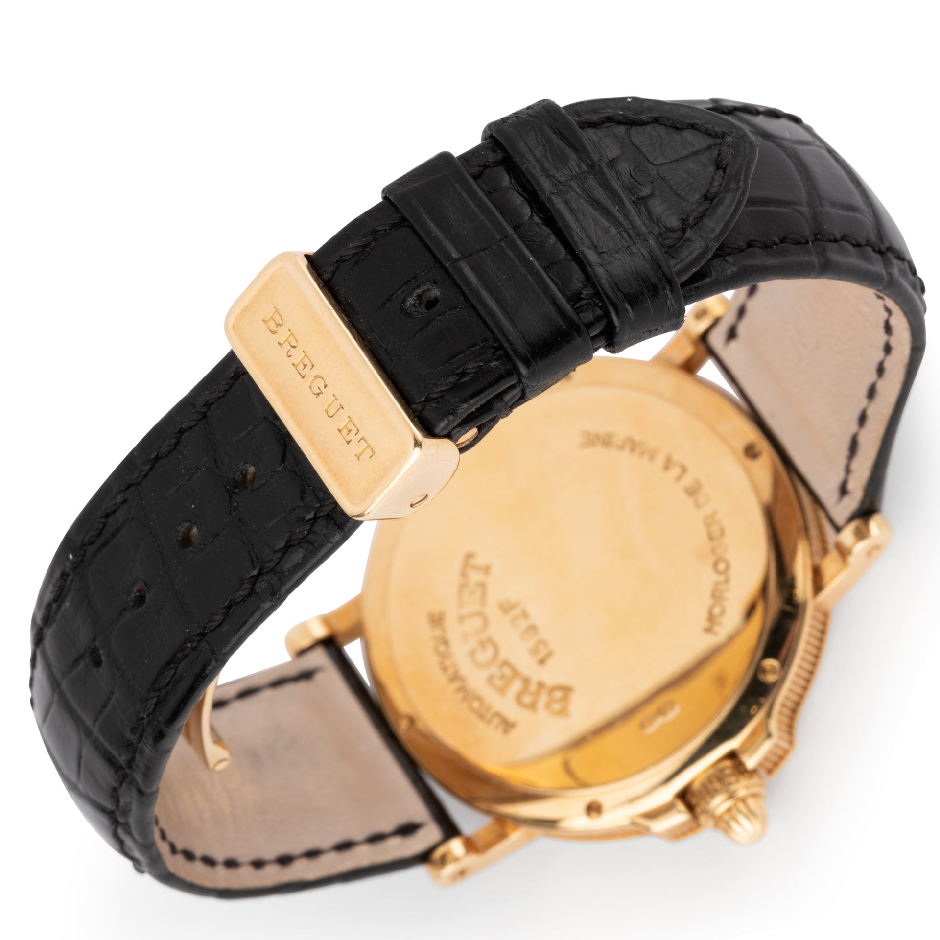 A Breguet "Marine" watch in yellow gold.