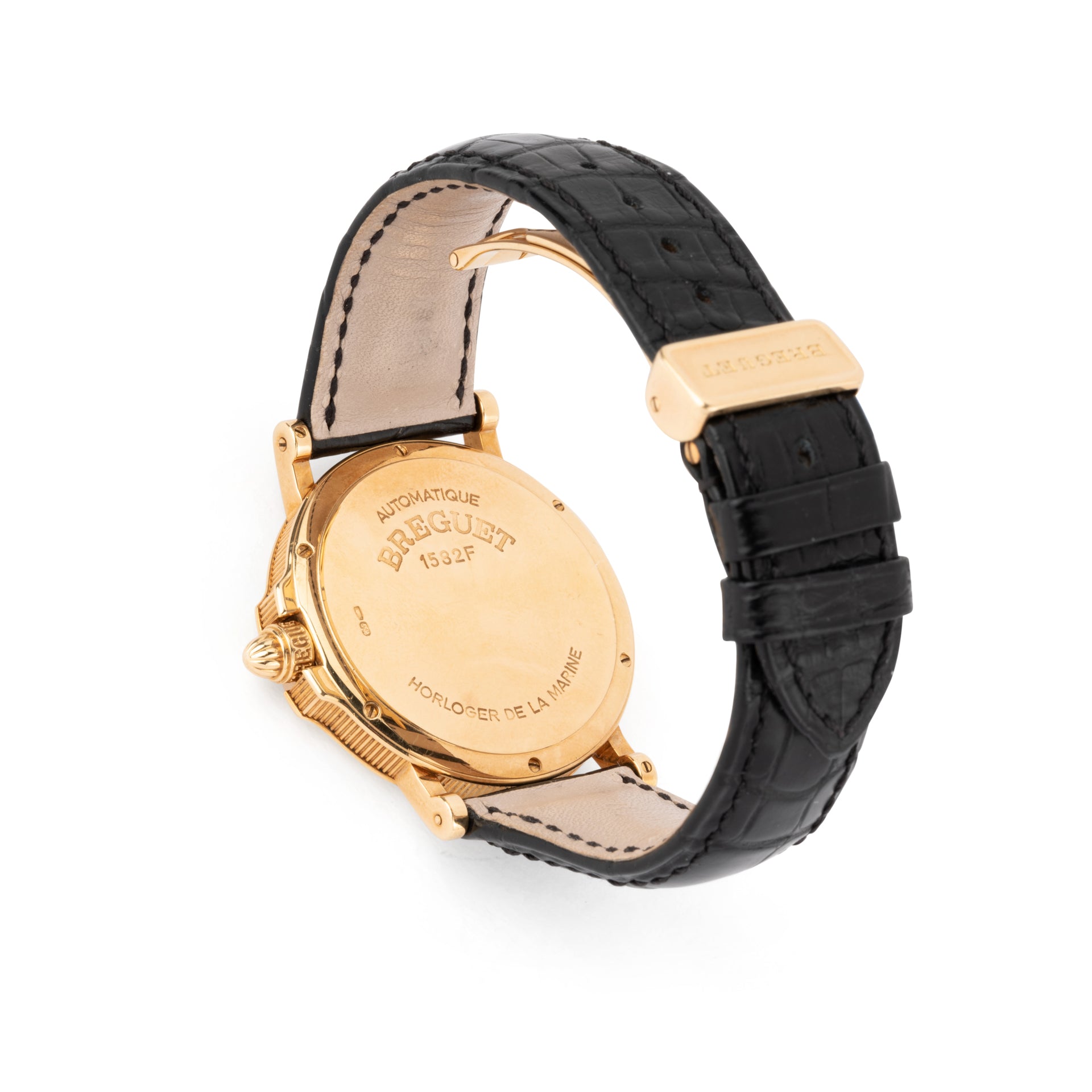 A Breguet "Marine" watch in yellow gold.