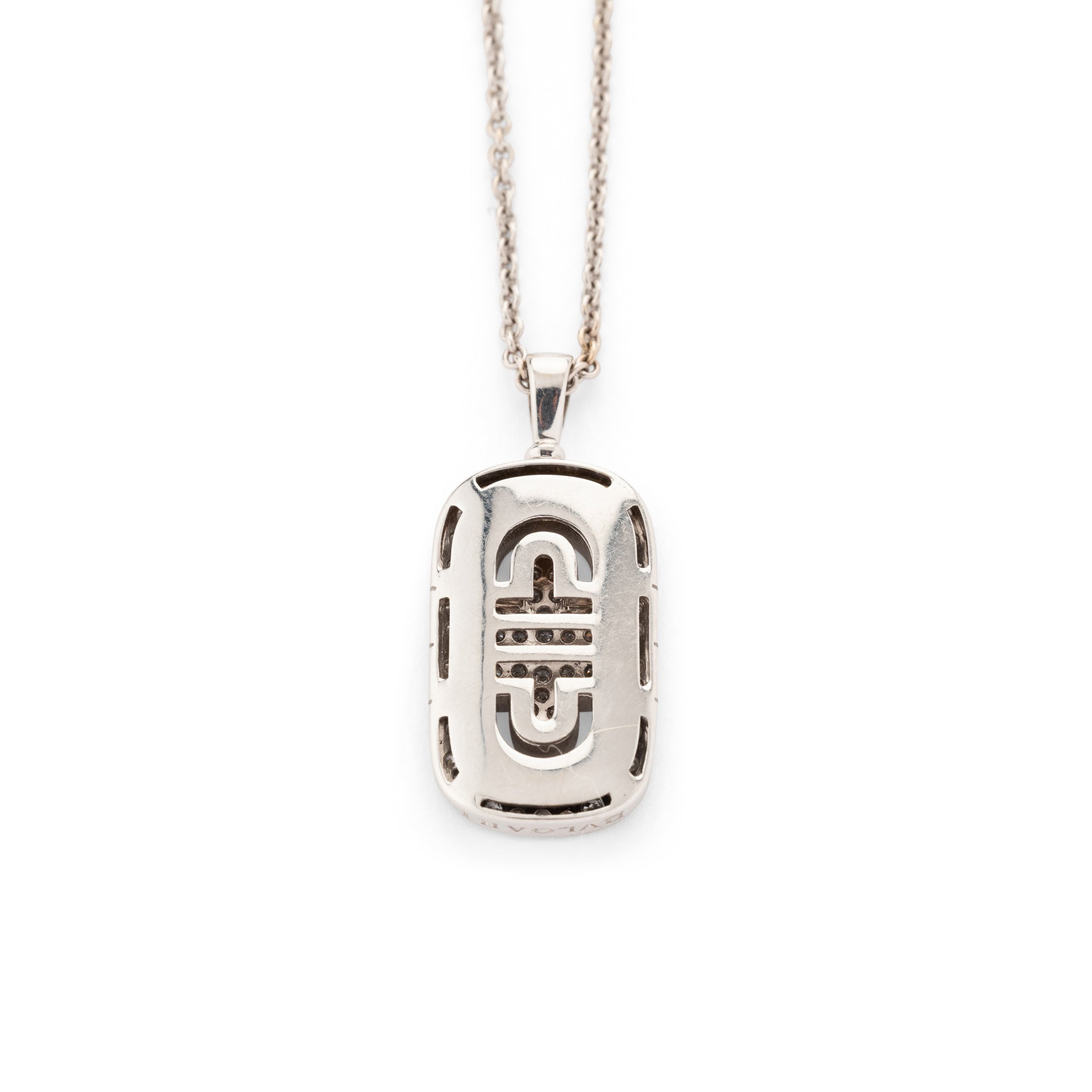 Bulgari, White gold and diamond chain and pendant necklace