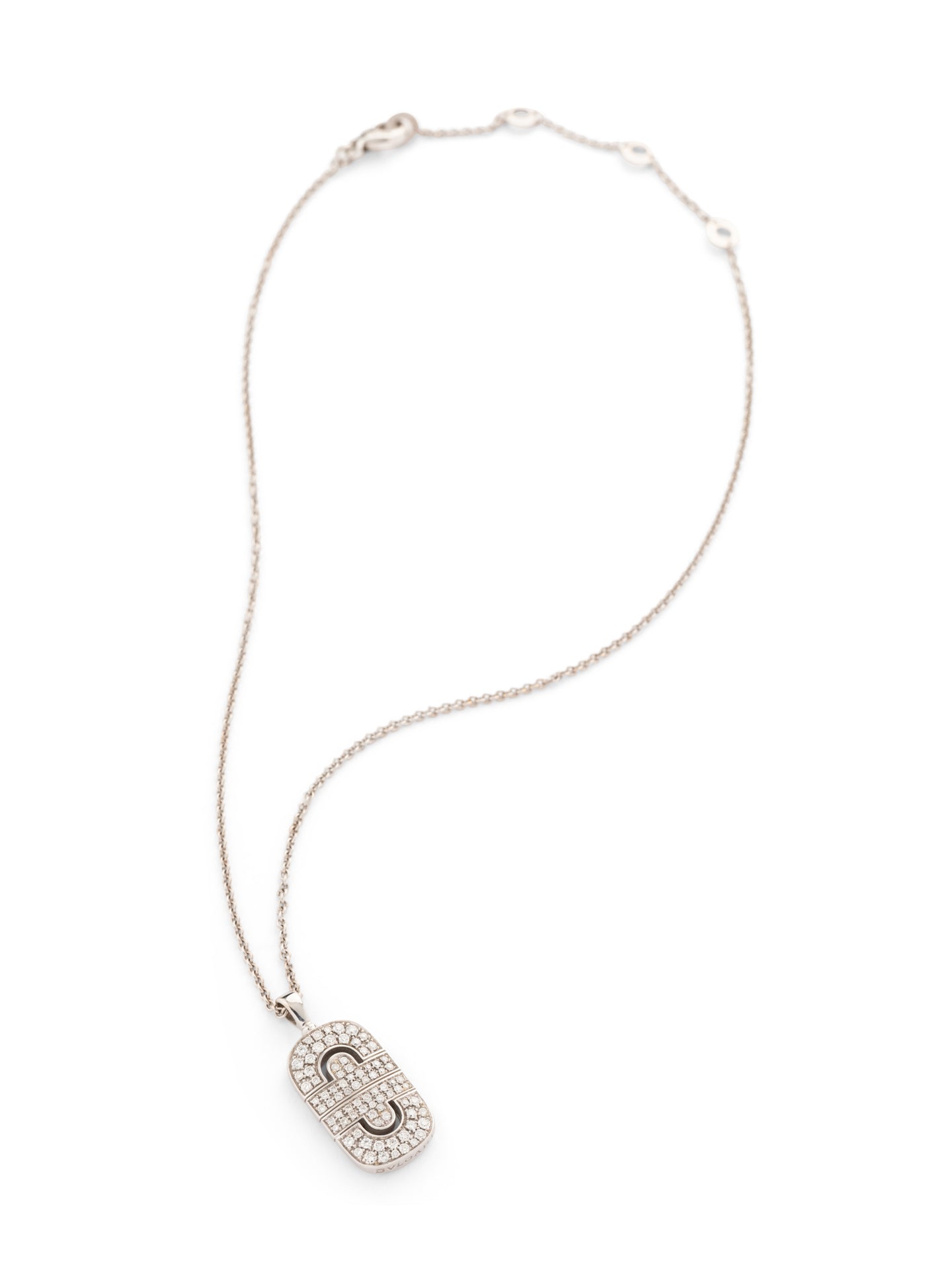 Bulgari, White gold and diamond chain and pendant necklace