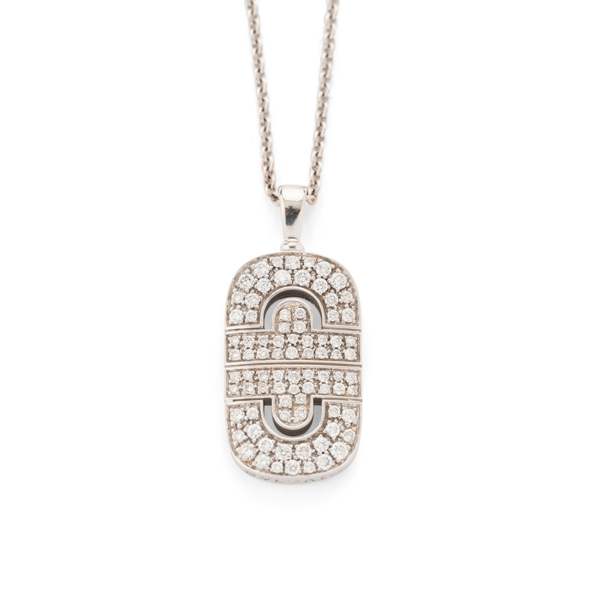 Bulgari, White gold and diamond chain and pendant necklace