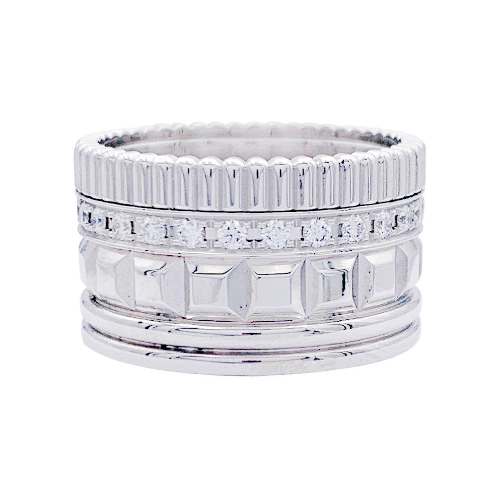 Bague Boucheron, "Quatre Radiant Edition", or blanc, diamants.