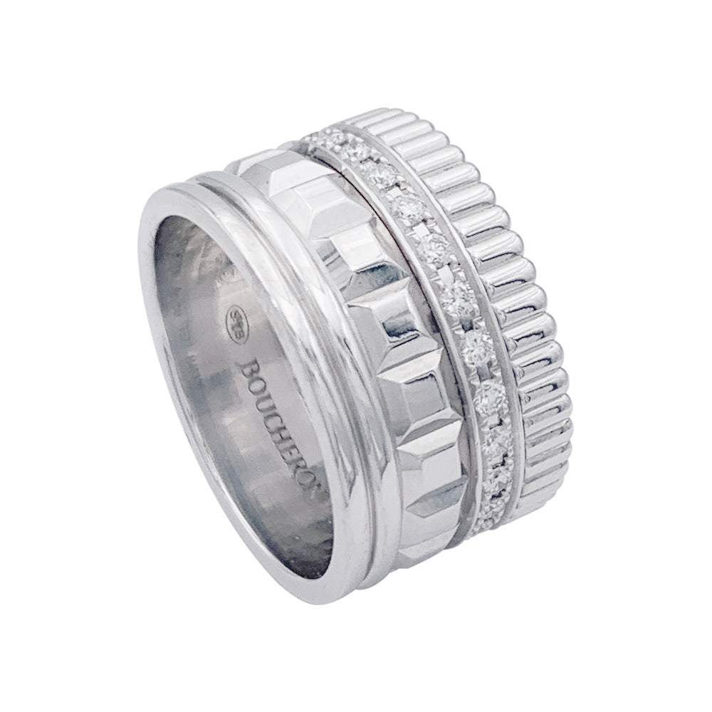 Bague Boucheron, "Quatre Radiant Edition", or blanc, diamants.