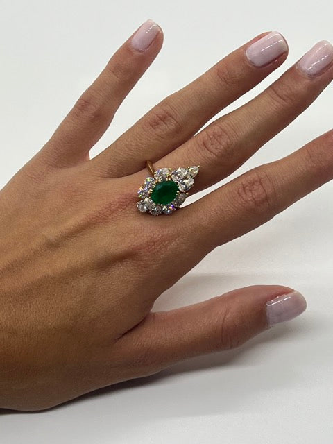 Boucheron, bague Emeraude et Diamants