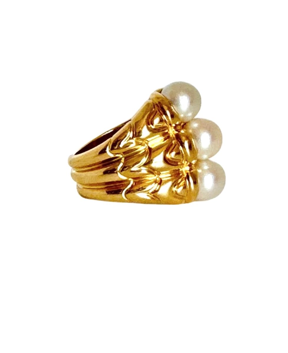 Bague Bvlgari Vintage or jaune Perles - Maison Eloe