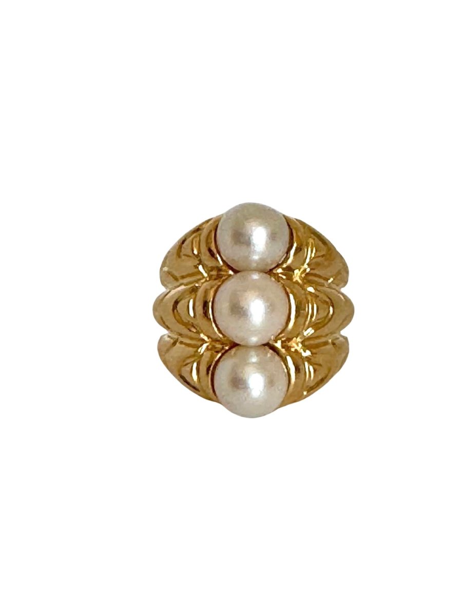 Bague Bvlgari Vintage or jaune Perles - Maison Eloe