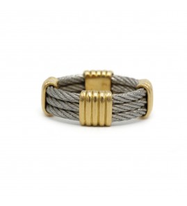 Fred Paris ring from the "Force 10" collection in gold and steel