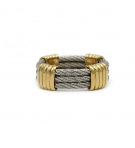 Fred Paris bague  de la collection "Force 10" en or et acier