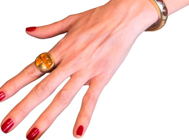 Bague Pomellato "Mosaïque", en or jaune 18K et citrine