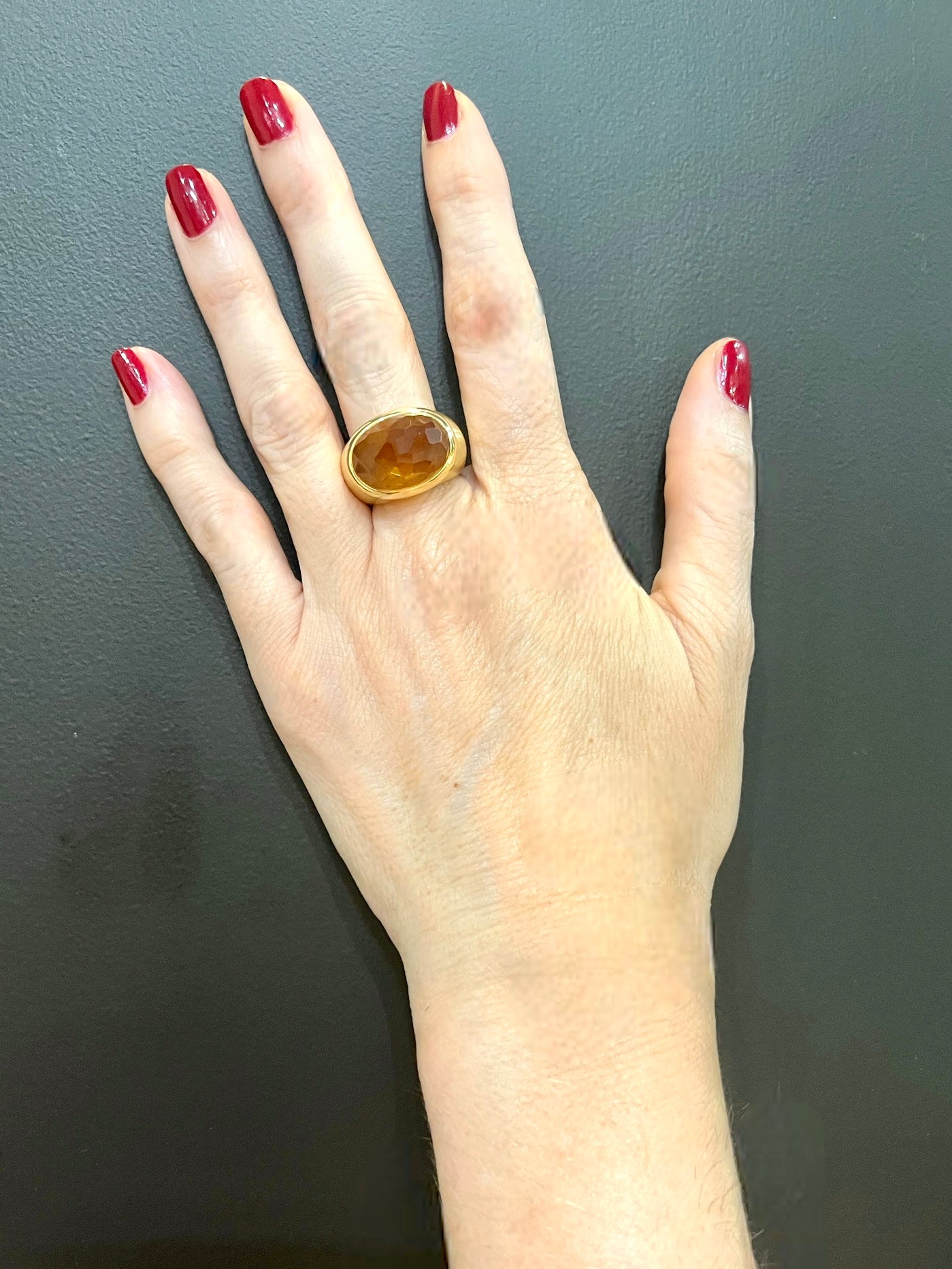 Pomellato "Iceberg" ring in sandblasted rose gold and citrine