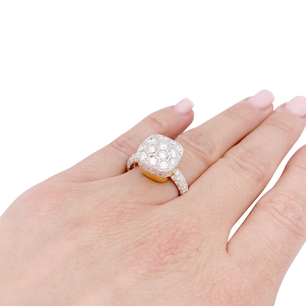 Bague Pomellato "Nudo Assoluto" or rose, diamants.