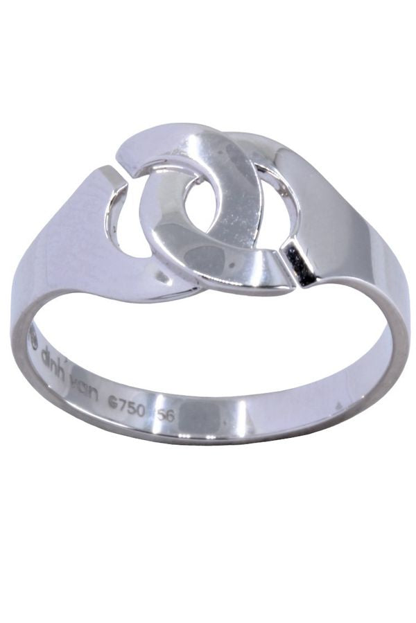 BAGUE MENOTTES DINH VAN R10 OR BLANC
