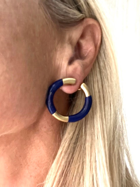 Boucheron Vintage, Créoles Or, Lapis-Lazuli