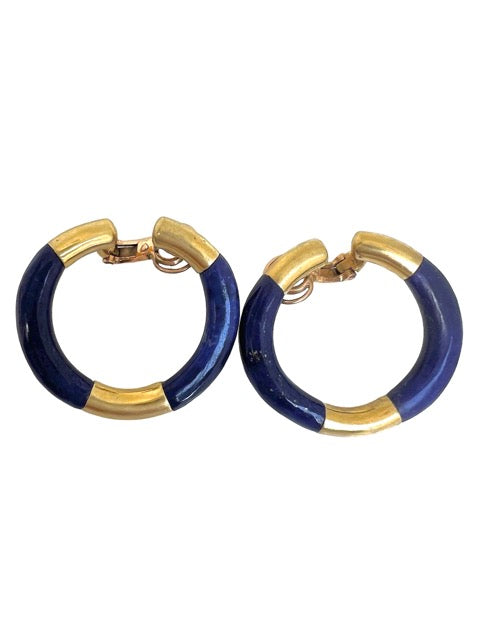 Boucheron Vintage, Créoles Or, Lapis-Lazuli