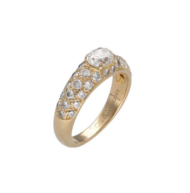 Boucheron bague "Axelle" or jaune 18K et diamants - Maison Eloe