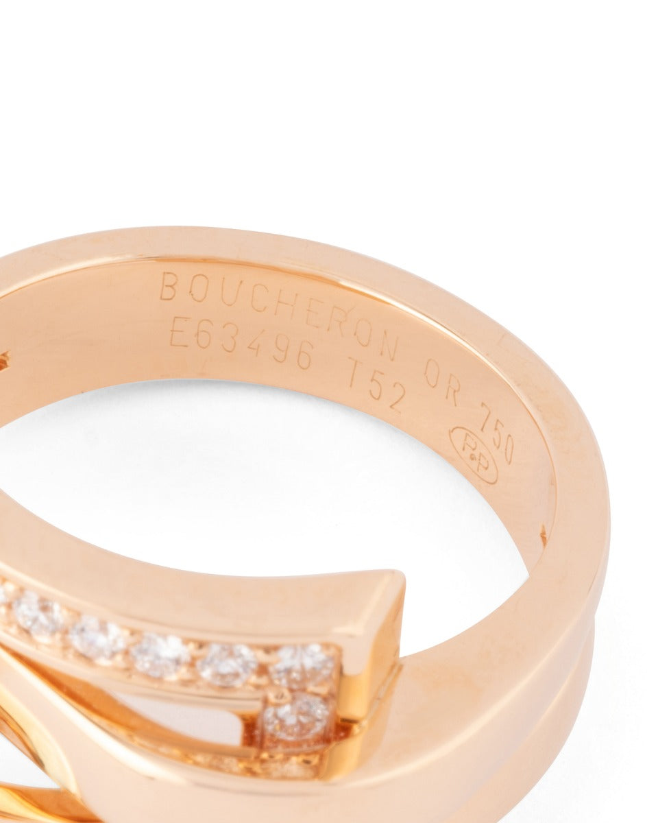 Boucheron bague "Déchainée" or rose 18 K, diamants