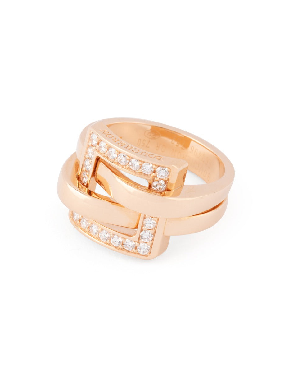 Boucheron "Déchainée" ring in 18K rose gold and diamonds