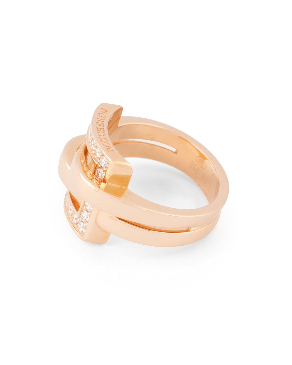 Boucheron "Déchainée" ring in 18K rose gold and diamonds
