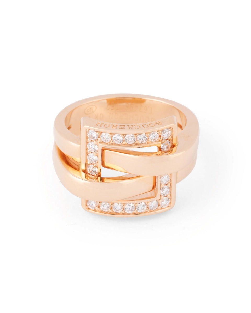 Boucheron "Déchainée" ring in 18K rose gold and diamonds