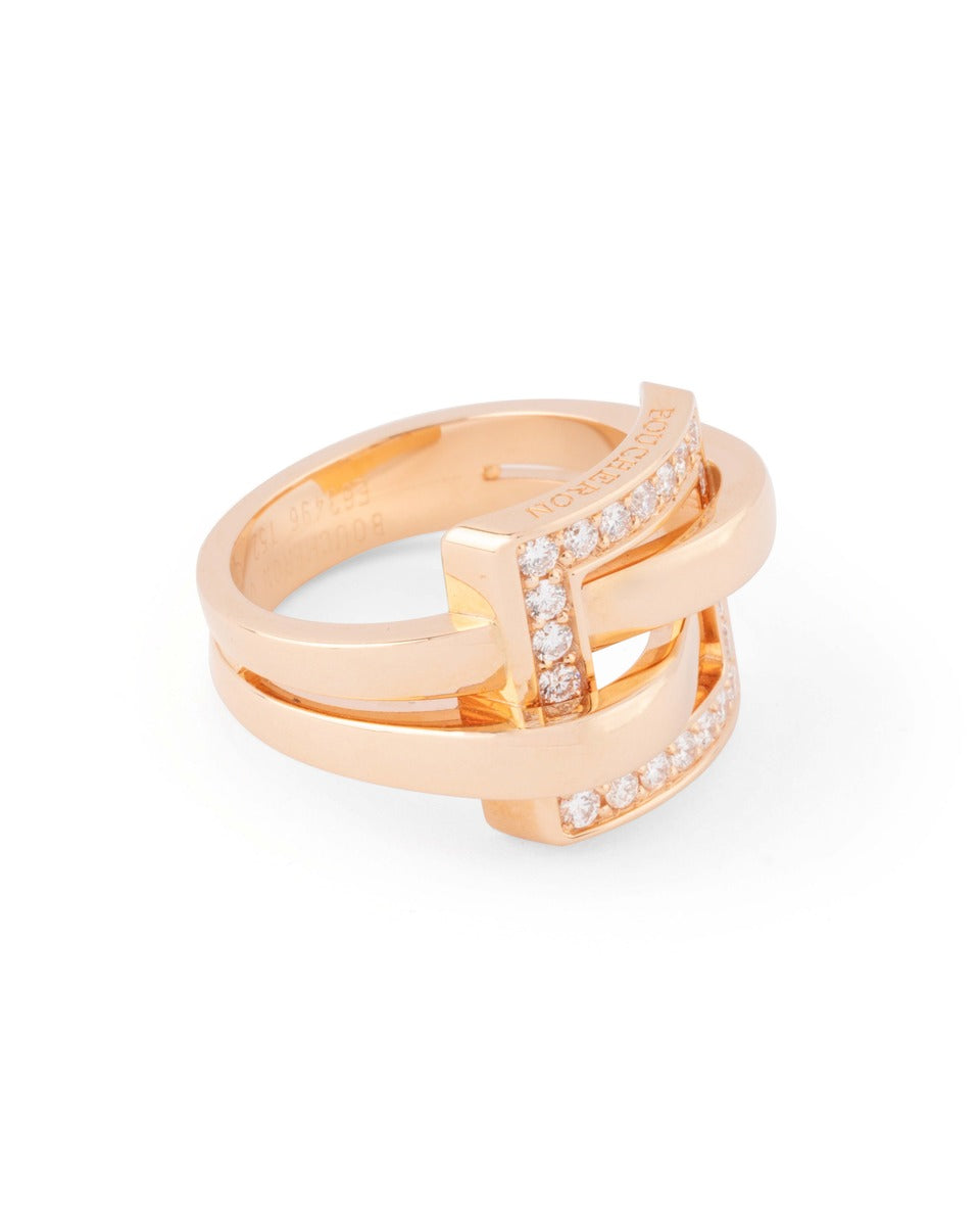 Boucheron "Déchainée" ring in 18K rose gold and diamonds