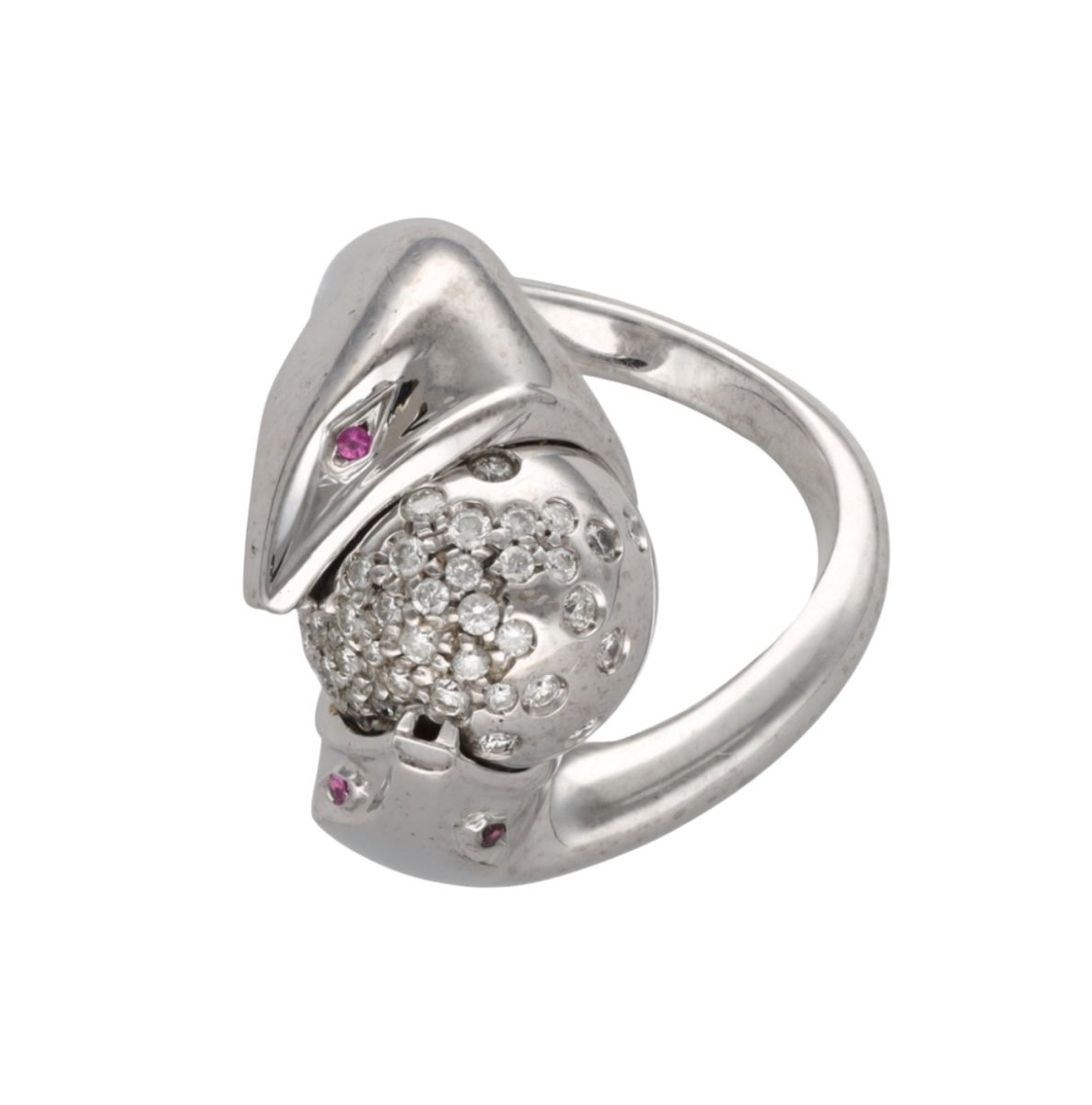 Boucheron bague "Trouble" en or gris et diamants - Maison Eloe