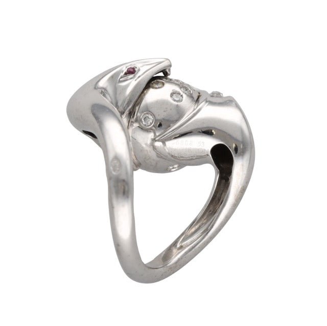 Boucheron bague "Trouble" en or gris et diamants - Maison Eloe