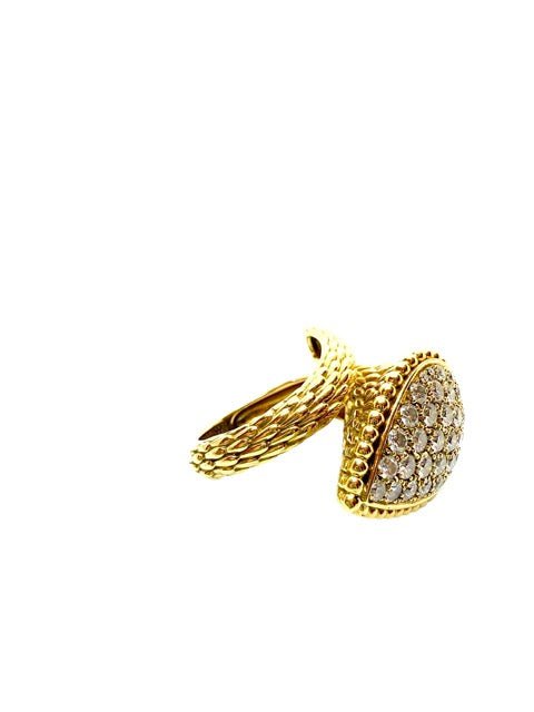 Boucheron bague Serpent Bohème XL or jaune diamants - Maison Eloe