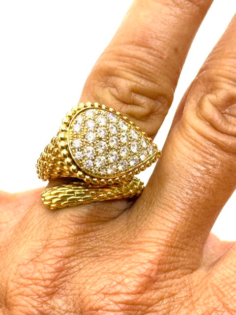 Boucheron Serpent Bohème XL ring yellow gold diamonds