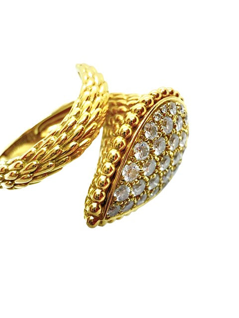 Boucheron Serpent Bohème XL ring yellow gold diamonds