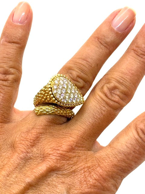 Boucheron Serpent Bohème XL ring yellow gold diamonds