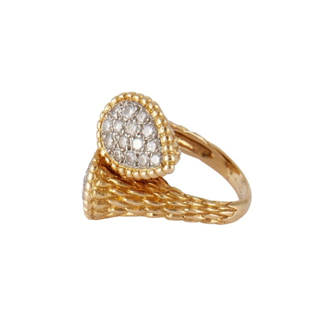Boucheron Serpent Bohème ring in vintage gold and diamonds