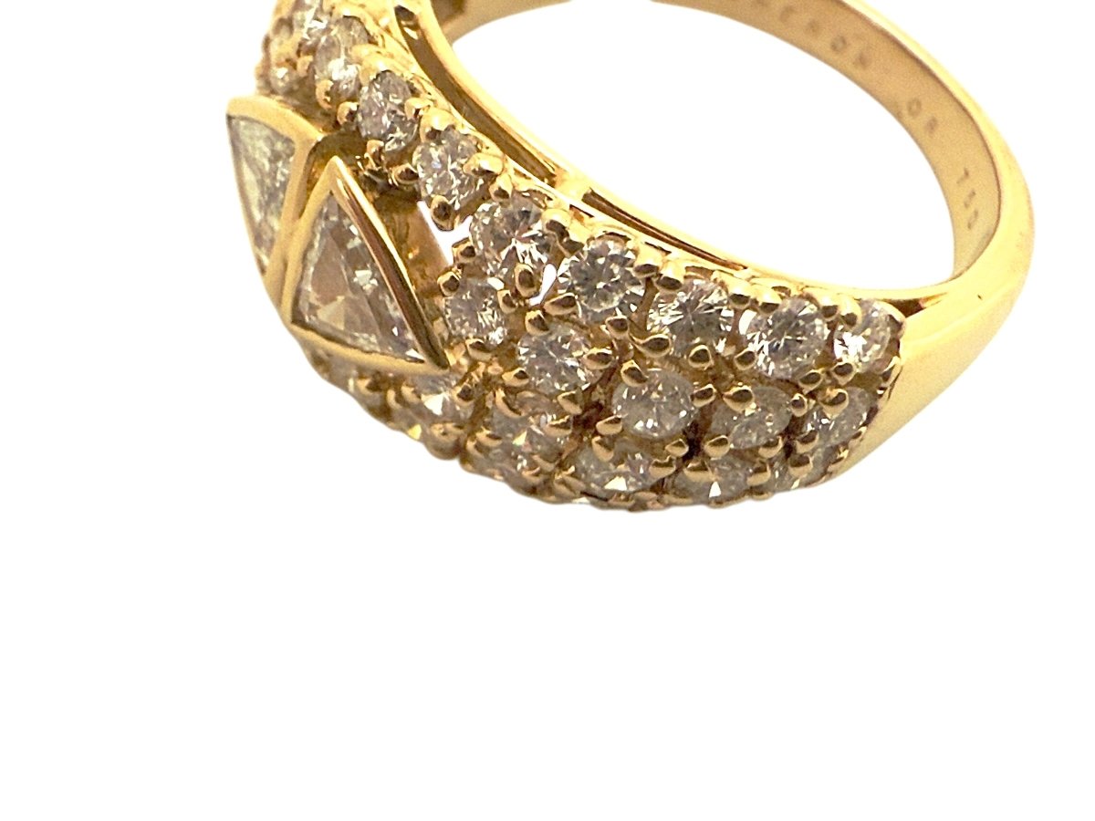 Boucheron bague Vintage or jaune 18 K et diamants - Maison Eloe
