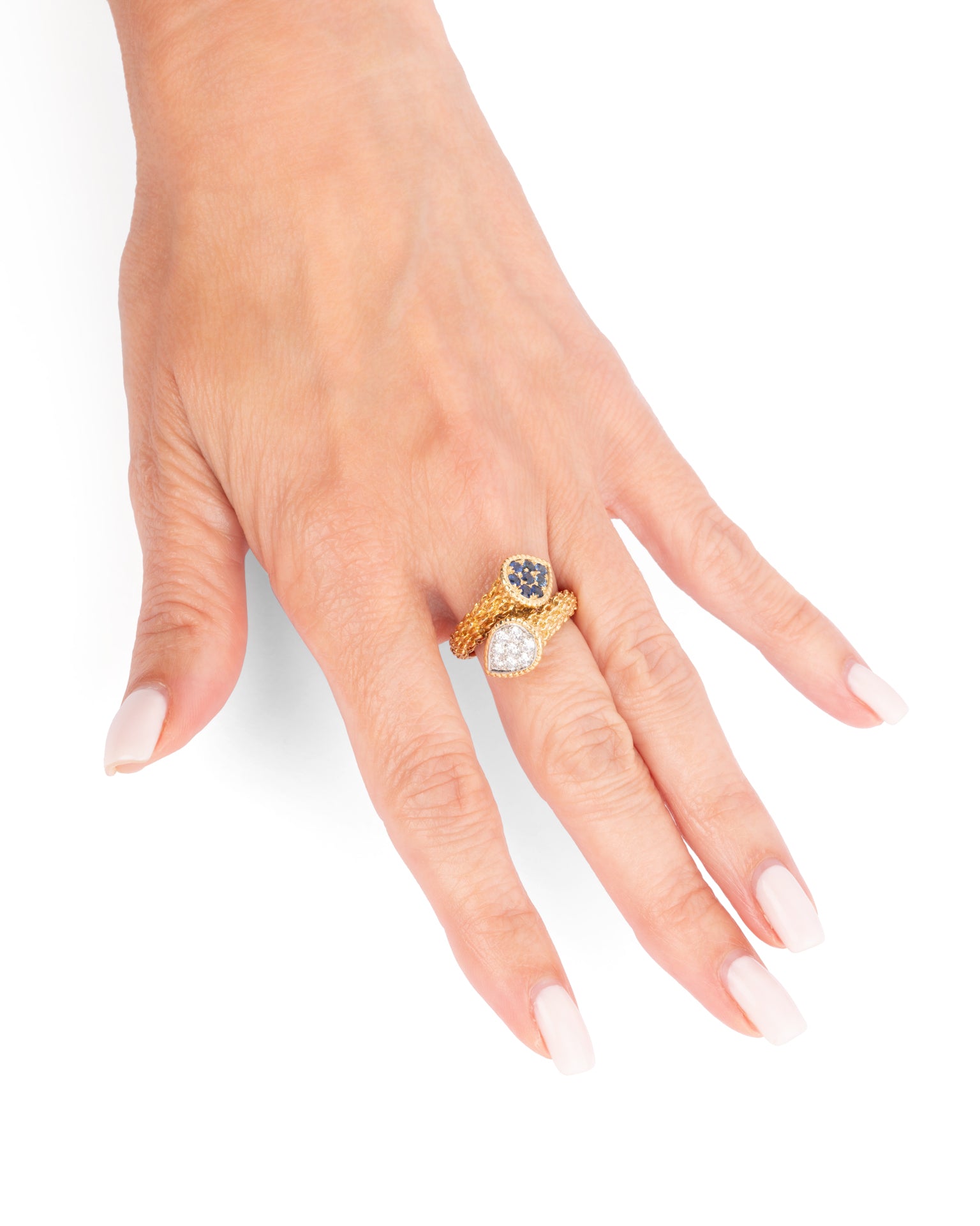 Boucheron, bague vintage "Serpent Bohème" or jaune, saphirs et diamants