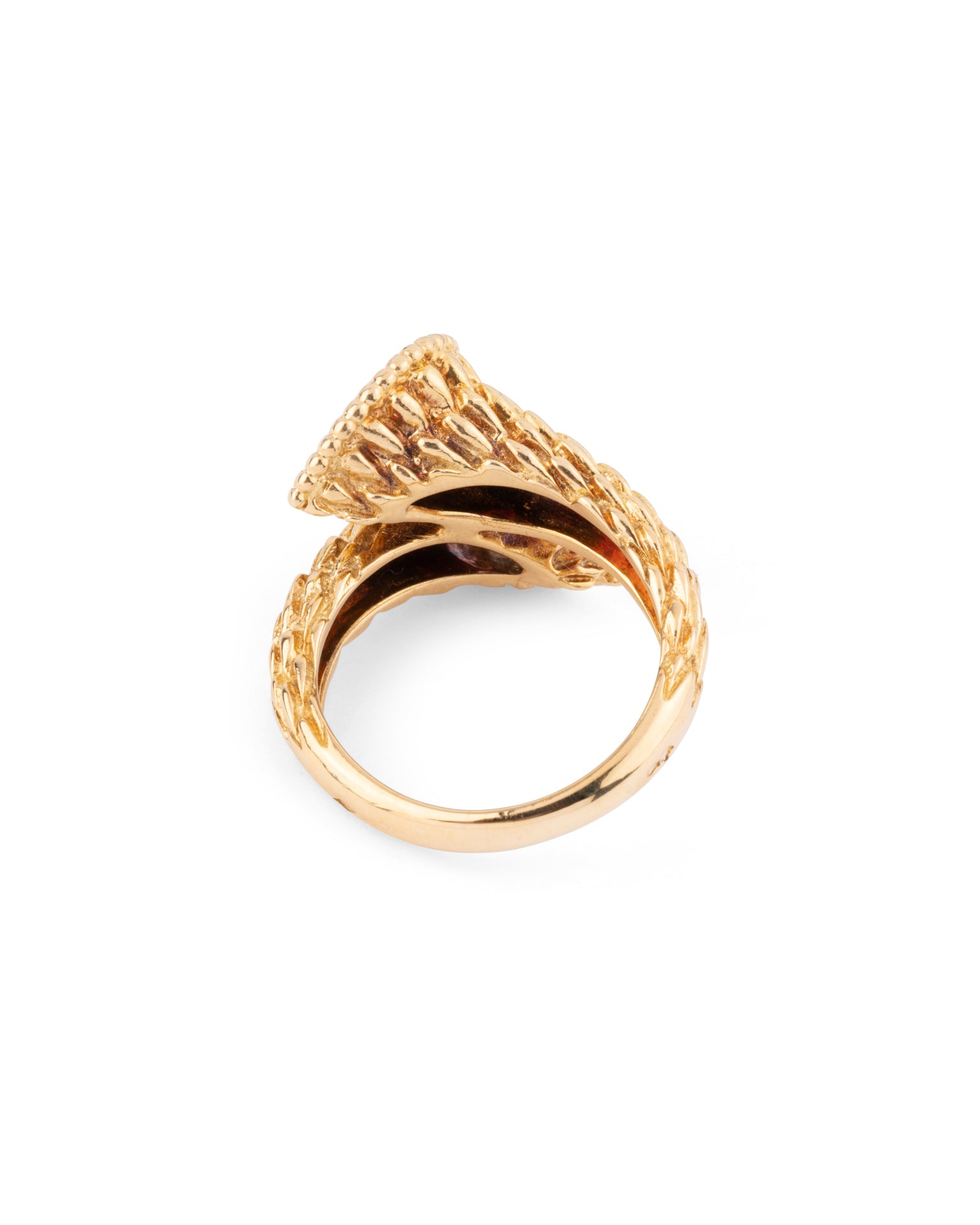 Boucheron, vintage "Serpent Bohème" ring in yellow gold, sapphires and diamonds