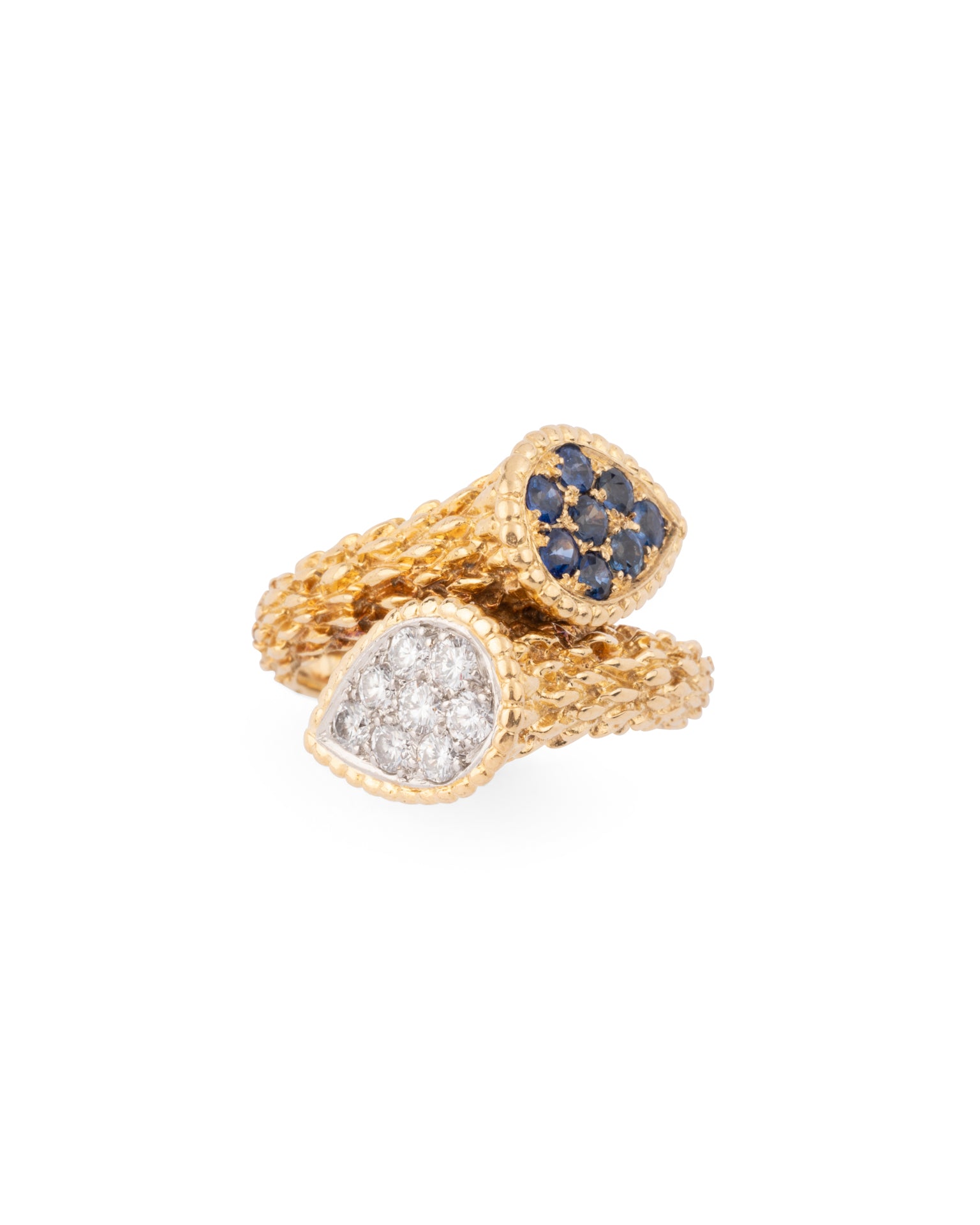 Boucheron, bague vintage "Serpent Bohème" or jaune, saphirs et diamants
