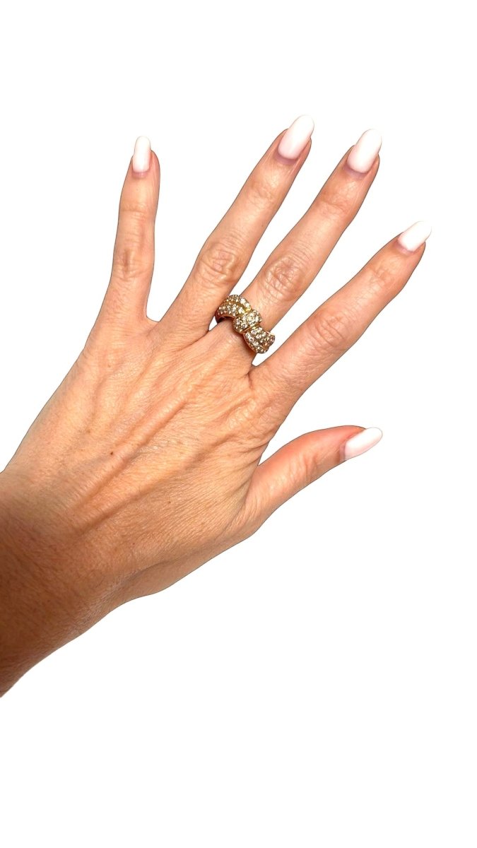 Boucheron bague en or jaune et diamants - Maison Eloe