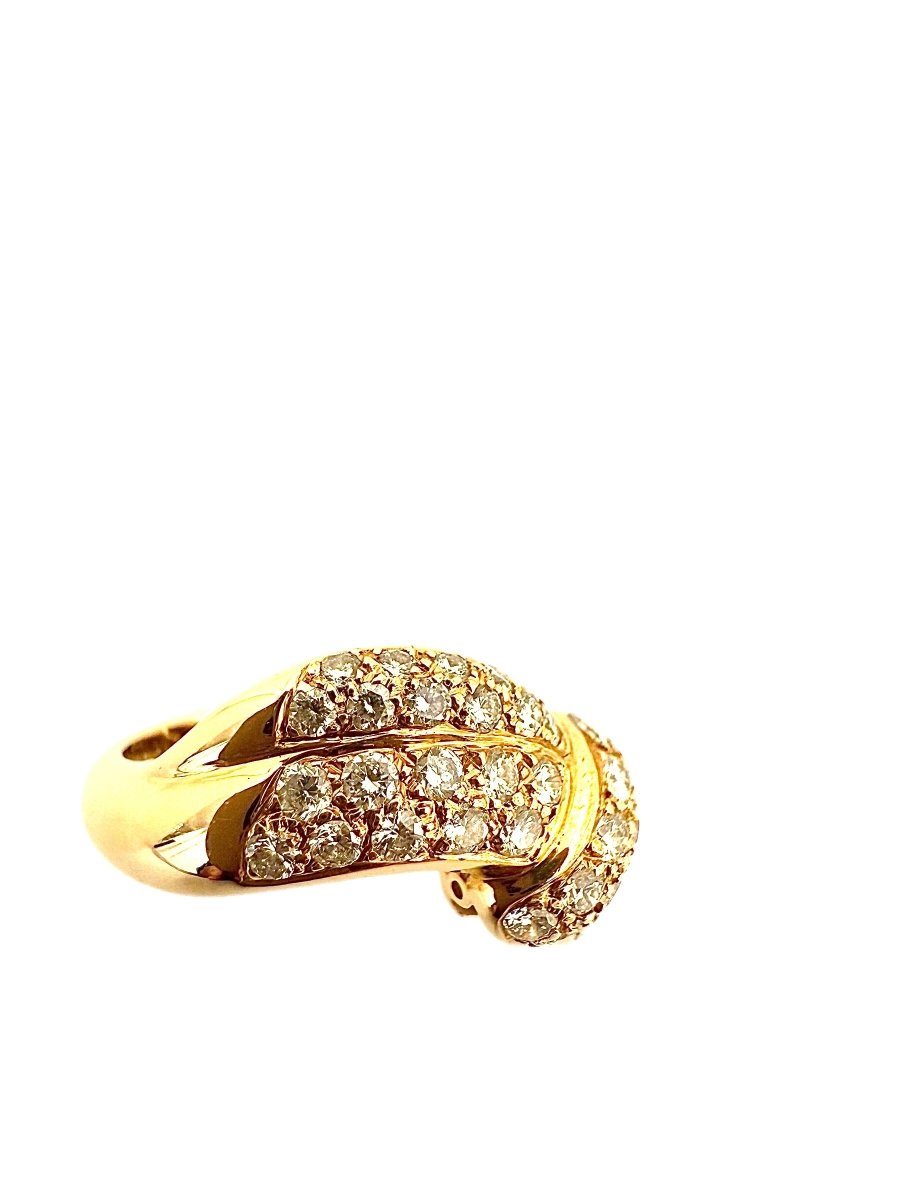 Boucheron bague en or jaune et diamants - Maison Eloe