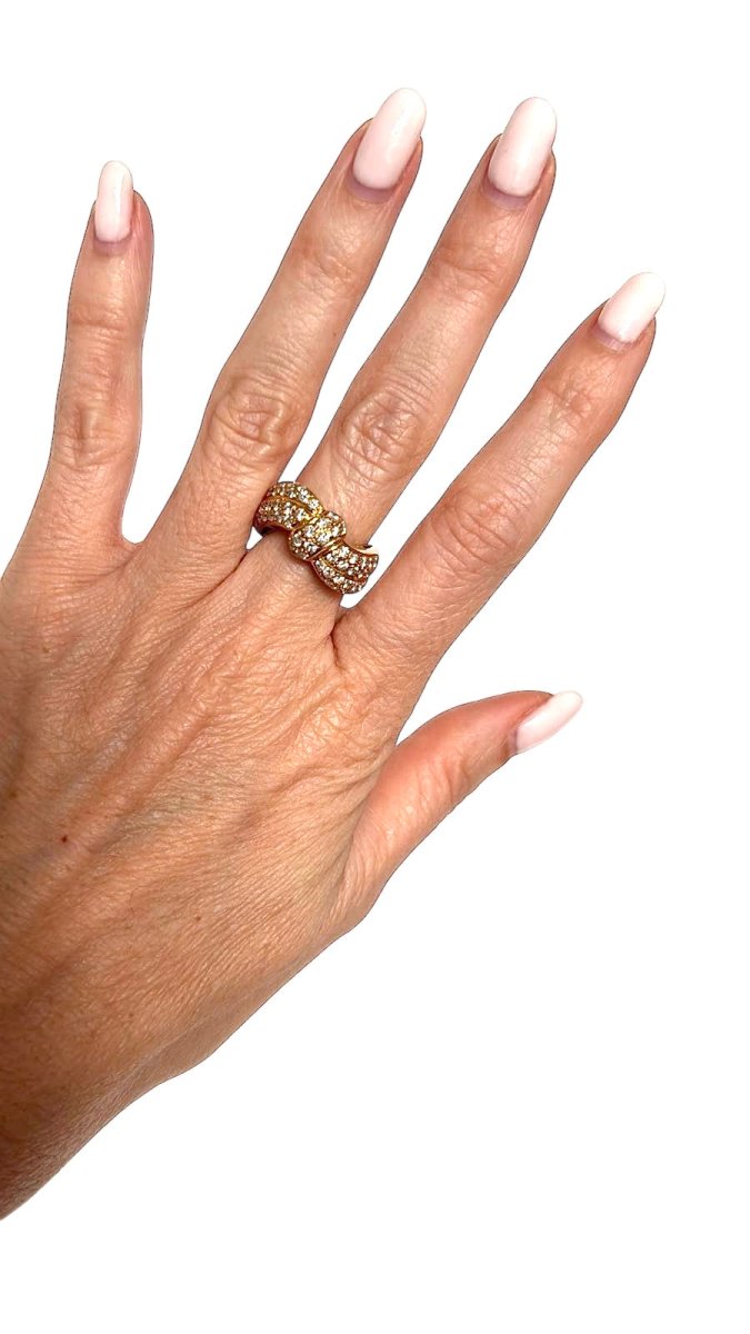 Boucheron bague en or jaune et diamants - Maison Eloe